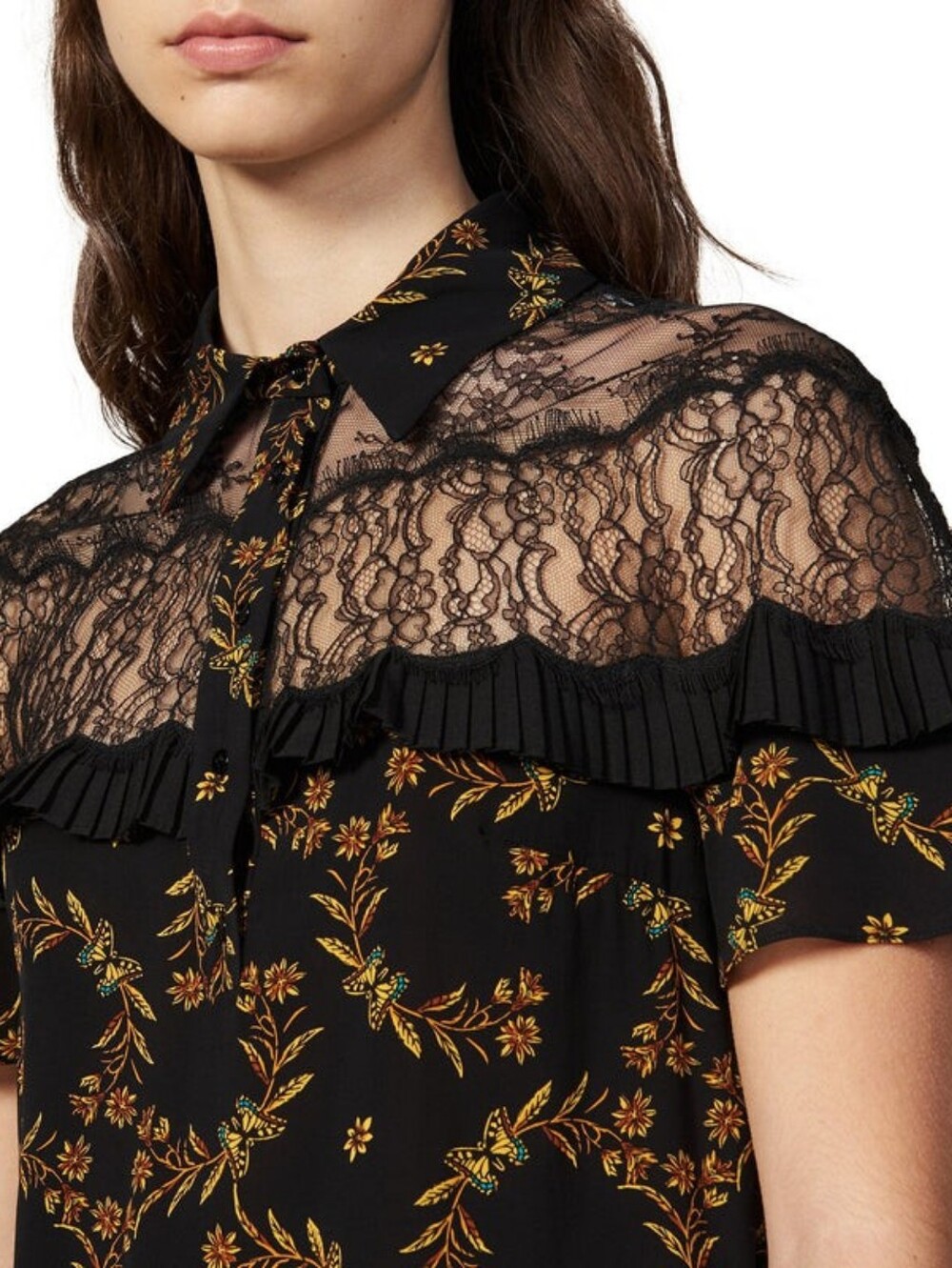 Sandro Lace Detail Blouse size 2